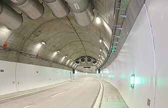 Bild einer der Tunnelröhren des Rosensteintunnels in Stuttgart